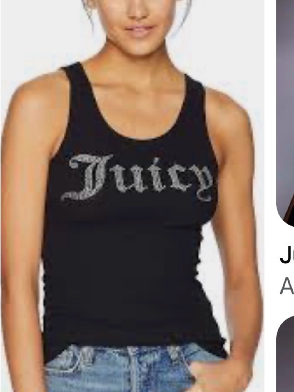 Juicy Couture Black Tank Top with Crystal Juicy Logo
